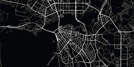 Urban vector city map of Kazen, Russia.