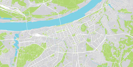 Urban vector city map of Perm, Russia.