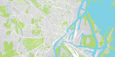 Urban vector city map of Szczecin, Poland.