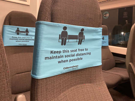 Covid social distancing measures on a train