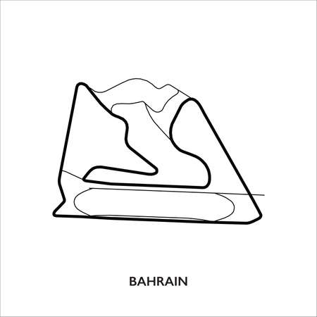 Bahrain International circuit. Motorsport race track vector mapのイラスト素材