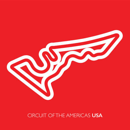 Circuit of the Americas, USA. Motorsport race track vector mapのイラスト素材