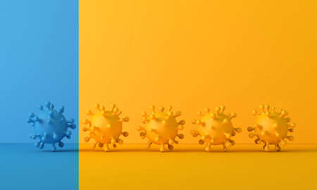 New varient strain of coronavirus covid-19 mutation of virus. 3D Rendering