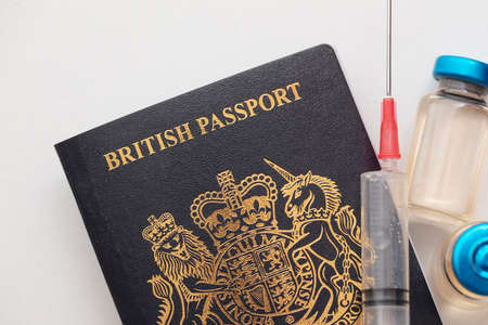 United Kingdom vaccine travel passport conceptの写真素材