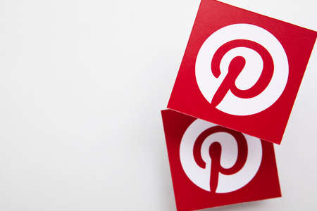 LONDON, UK - March 2021: Pinterest logo, popular image sharing platformのeditorial素材