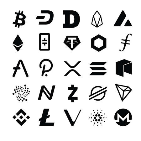 Cryptocurrency vector icon collection.のイラスト素材