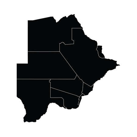 Botswana country map vector with regional areasのイラスト素材