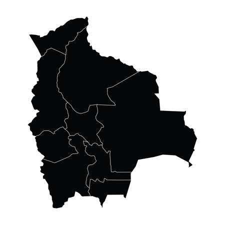 Bolivia country map vector with regional areasのイラスト素材