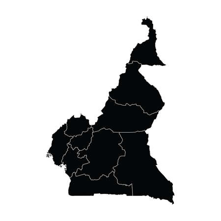 Cameroon country map vector with regional areasのイラスト素材