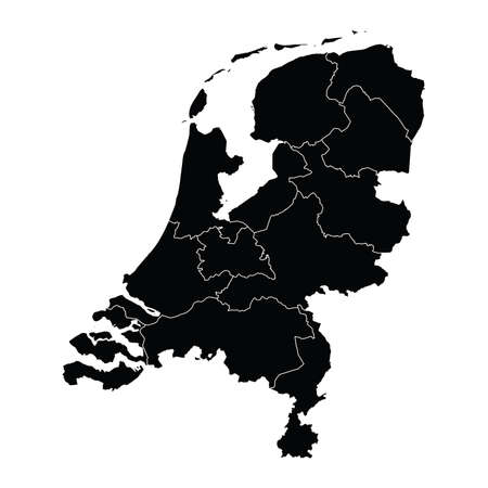 Netherlands country map vector with regional areasのイラスト素材
