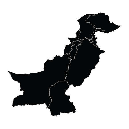 Pakistan country map vector with regional areasのイラスト素材