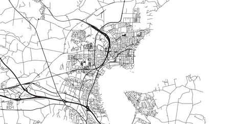 Urban vector city map of Fredericia, Denmarkのイラスト素材