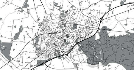 Urban vector city map of Slagelse, Denmarkのイラスト素材