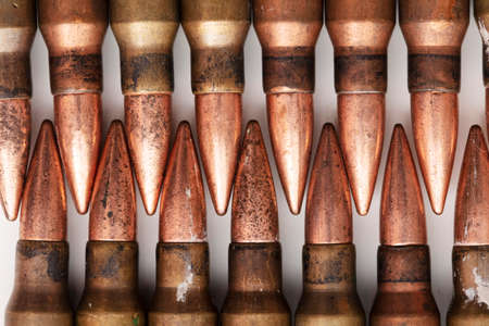 Close up of bullet casings close togetherの写真素材