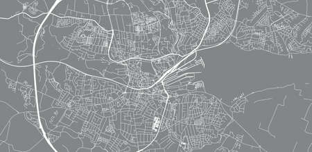 Urban vector city map of Kolding, Denmarkのイラスト素材