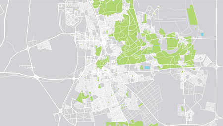 Urban vector city map of Al Hofuf, Saudi Arabia, Middle Eastのイラスト素材