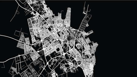Urban vector city map of Dammam, Saudi Arabia, Middle Eastのイラスト素材