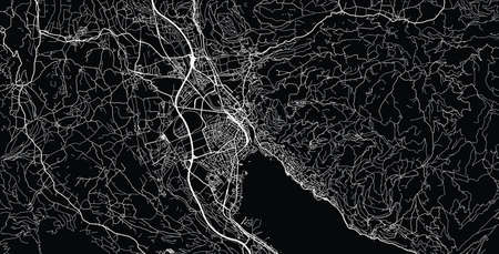 Urban vector city map of Thun, Switzerland, Europeのイラスト素材