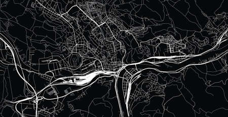 Urban vector city map of usti nad labem, Czech Republic, Europeのイラスト素材