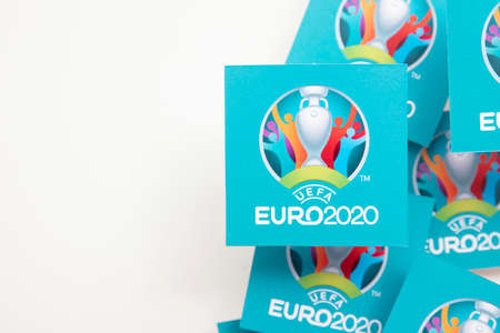 LONDON, UK - June 2021: Logo for the 2020 UEFA european championshipのeditorial素材