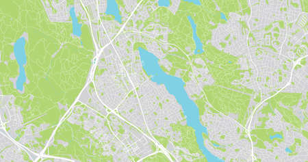 Urban vector city map of Sollentuna, Sweden, Europe