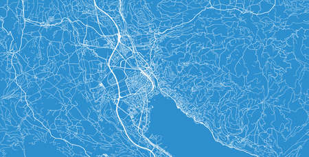 Urban vector city map of Thun, Switzerland, Europeのイラスト素材