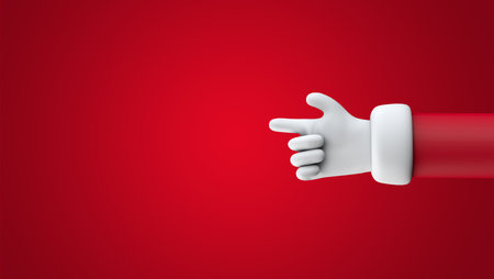 Santa Claus pointing hand festive cartoon character arm. 3D Renderingの写真素材