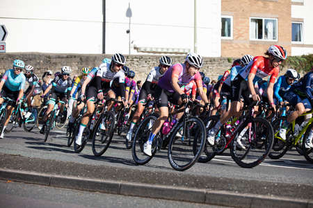 Bicester, UK - October 2021: Competitors take place in the first stage of the Womens Tour a cycle race in the UKのeditorial素材
