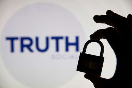 LONDON, UK - May 2021: Truth Social logo, a social network developed by Donald Trump