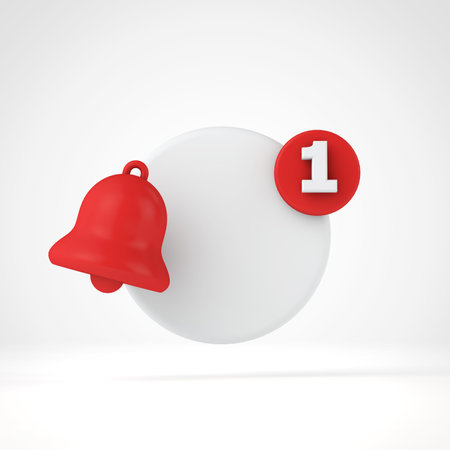 Subscribe bell. Subscribe to a video channel or social media account. 3D Renderingの写真素材