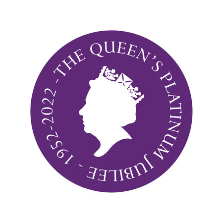 The Queens Platinum Jubilee celebration background with side profile of Queen Elizabethのイラスト素材