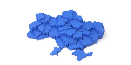 Map of Ukraine showing different regions. 3D Renderingの写真素材