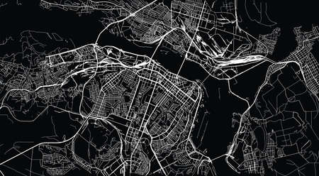 Urban vector city map of Dnipro, Ukraine, Europe