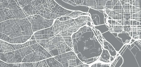 Urban vector city map of Arlington, Texas , United States of America