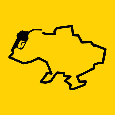 Outline map of ukraine made from a petrol gas pumpのイラスト素材