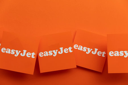 LONDON, UK - July 2022: Easy Jet airline company logo. Easy Jet are a British low cost airline