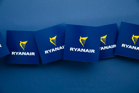 LONDON, UK - July 2022: Ryanair airline company . Ryanair are a British low cost airline