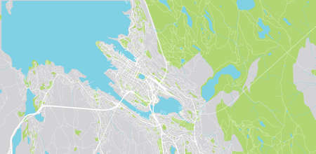 Urban vector city map of Bergen, Norway, Europeのイラスト素材