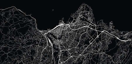 Urban vector city map of Trondheim, Norway, Europe