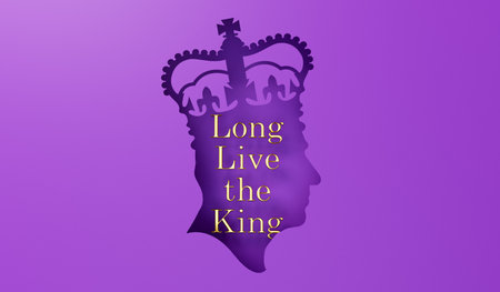 London, UK - September 2022: Side profile silhouette of King Charles III. 3D Renderingのeditorial素材