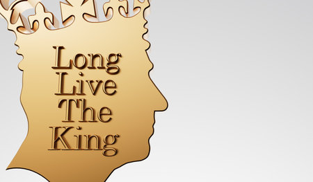 London, UK - September 2022: Side profile silhouette of King Charles III. 3D Renderingのeditorial素材