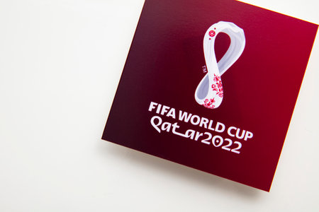 LONDON, UK - September 2022: Official logo for the World Cup 2022 being held in Qatarのeditorial素材