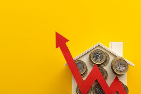 United kingdom housing market, interest rates increase and inflation conceptの写真素材