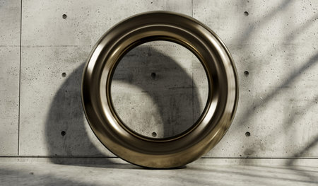 Abstract empty, modern concrete room with sunlight from a window. industrial interior background, 3D...