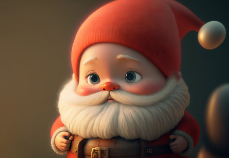 Cute cartoon style festive santa claus character. Generative aiの素材