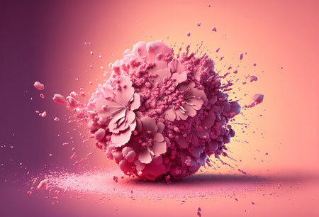 Creative cherry blossom petal explosion. Spring background. Generative aiの素材