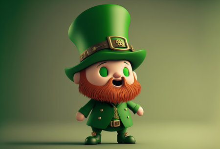 Irish traditional leprechaun character. St Patricks day. Generative aiの素材