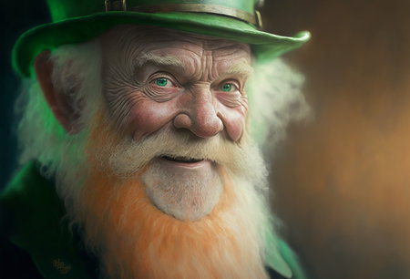 Traditional Irish leprechaun fairy tale character. Generative aiの素材