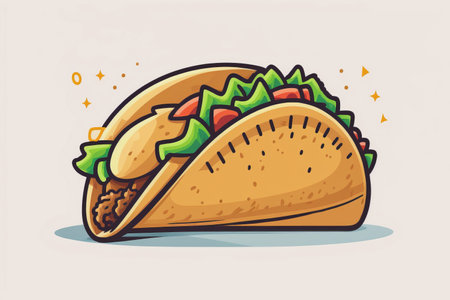 Taco simple icon logo design. Mexican street food illustration. Generative aiの素材