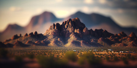 sunset view over beautiful natural rock formation. Generative aiの写真素材